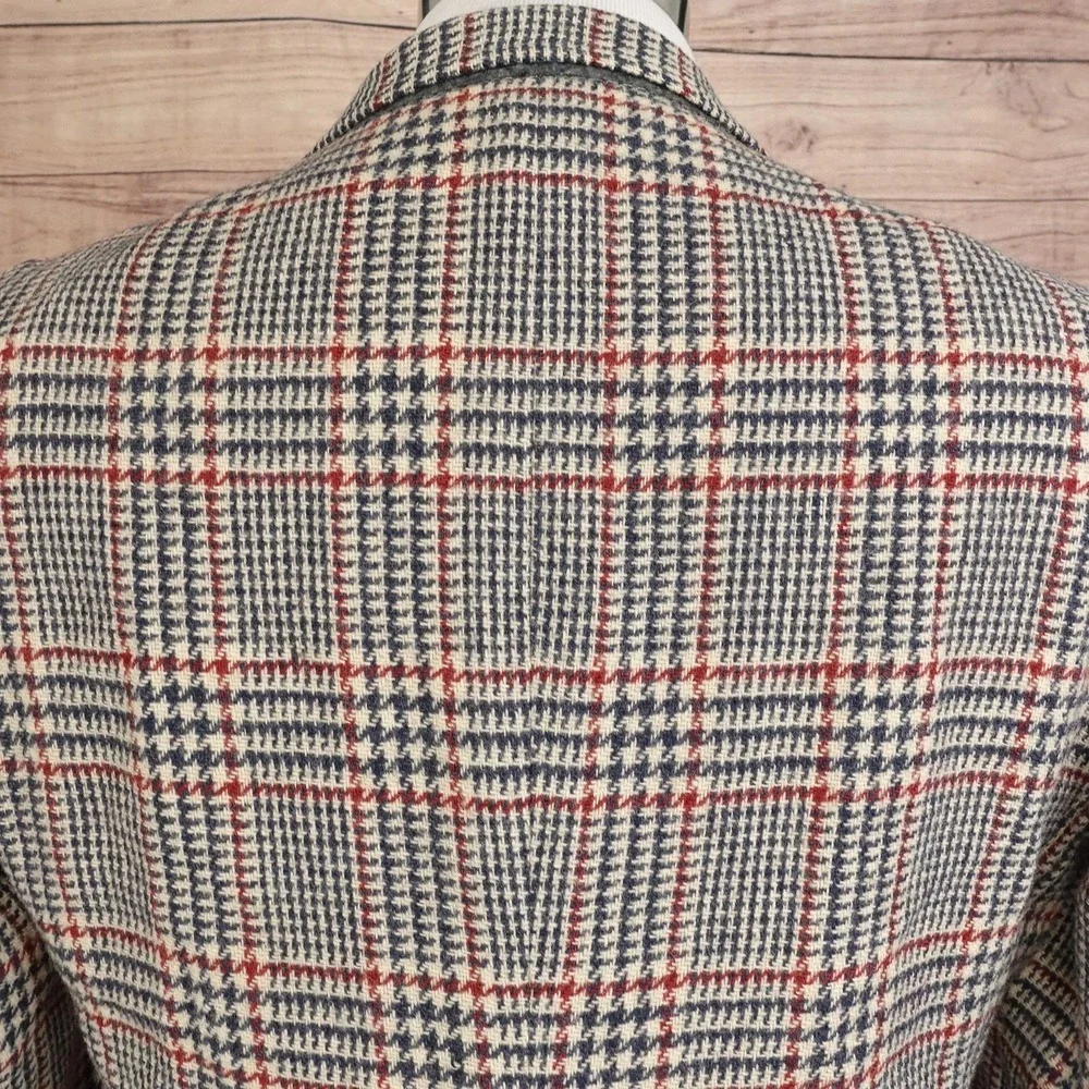 Vintage Jos. A. Bank Sport Coat Mens 40? Wool Plaid Tweed Jacket USA Check